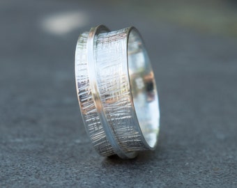 Textured sterling silver ring