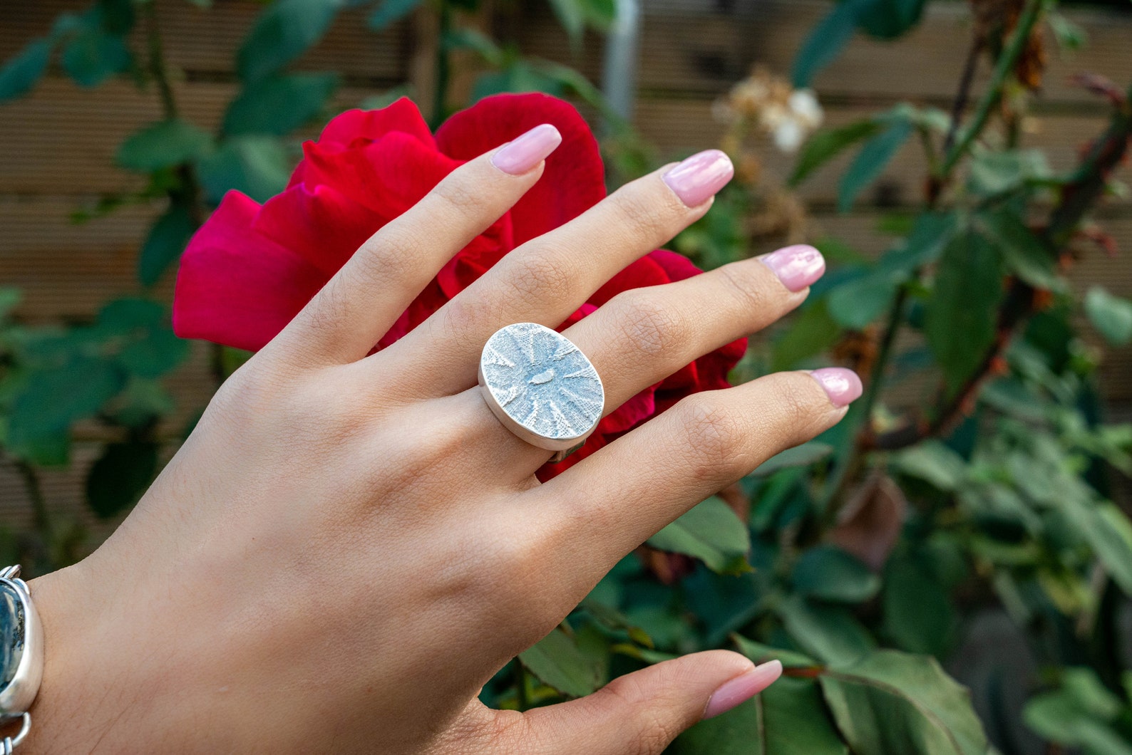 Statement Ring Hollow Form Sterling Silver Ring Etsy