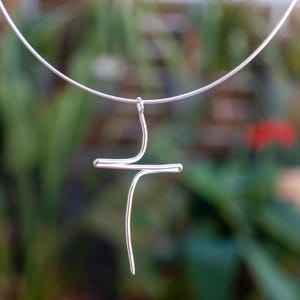 Cross Necklace, Sterling Silver, Sterling Cross Necklace, Silver minimalist Cross, Faith jewelry, Christian cross, Modern cross necklace