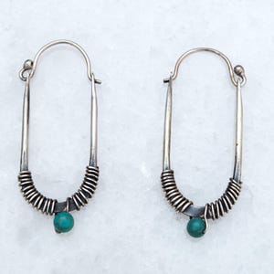 Aros bohemios de plata de ley, aros tribales, pendientes minimalistas, aros hechos a mano de plata de ley, pendientes criollos de plata 925