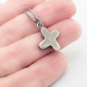Small cross necklace , Men Cross necklace, Women cross necklace, Unisex silver cross, Rustic sterling cross, Handmade cross, Christian cross