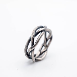 Braided ring, Silver Braided Ring, Woven mens ring, Woven silver ring, Braided mens ring, Mens silver jewelry, Handmade rings for men