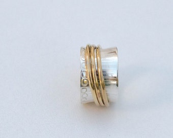 Mixed metal handmade ring