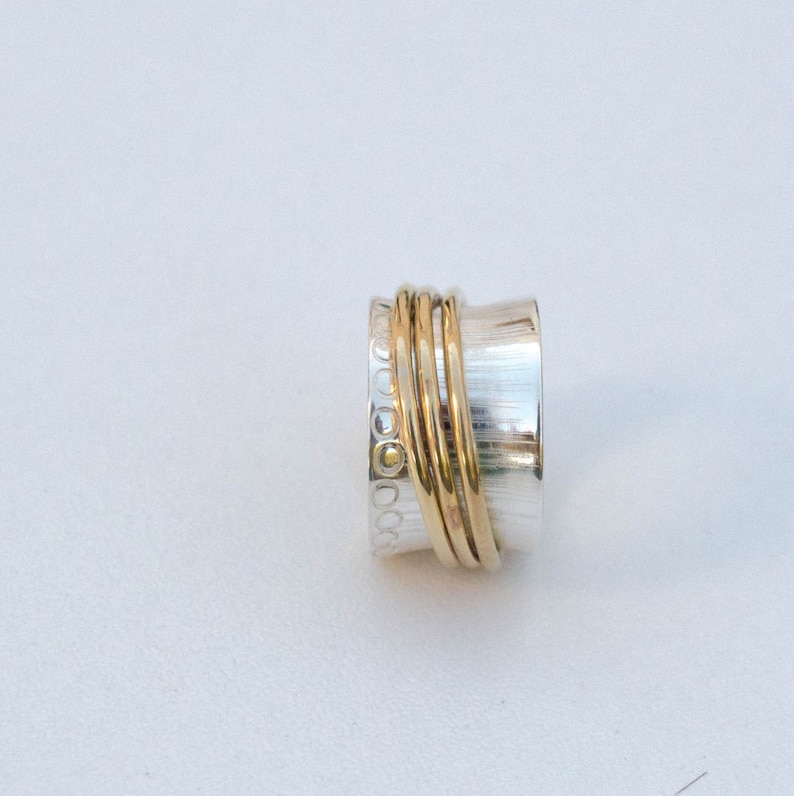 Spinner ring-Spinning ring-Silver spinner ring-Meditation ring-Worry ring-Fidget ring-Gift for her-Band ring-Wide band ring-Sterling silver