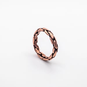 Copper ring - Braided copper ring- Copper ring men - Solid copper ring - Unisex copper ring - Healing ring - Mens ring - Copper band ring