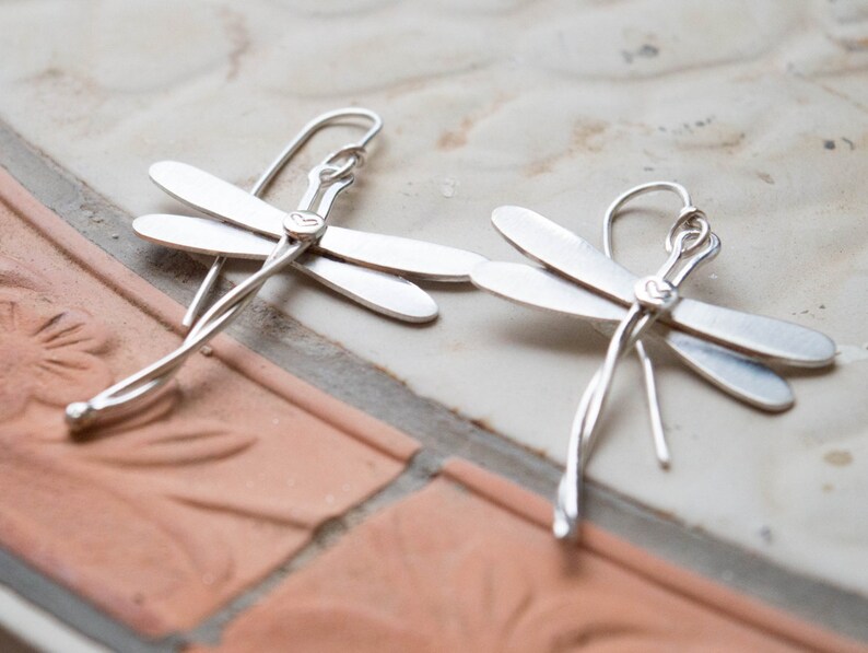 Dragonfly Earrings Handmade Sterling Silver Dragonfly Etsy
