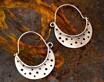 Hoop earrings - Sterling silver earrings - Boho earrings