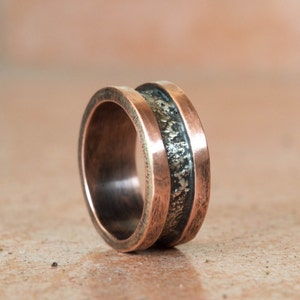 Copper and silver men's rings, Rustic men's rings, Rustic Jewelry for men, Men jewelry, Mixed metal ring, Cool men ring, Modern men jewelry
