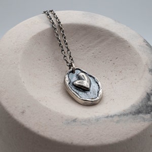 Heart sterling silver necklace - Silver heart - Gift for her - Gift for him - Couples silver pendant - Heart jewelry - Heart pendant