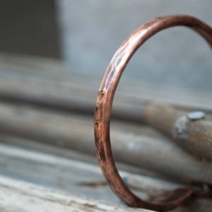 Mens copper bracelet, Cool mens bracelet, Rustic mens bracelet, Chunky copper bracelet, Mens cuff bracelet, Cuff bracelet for men, Handmade image 8