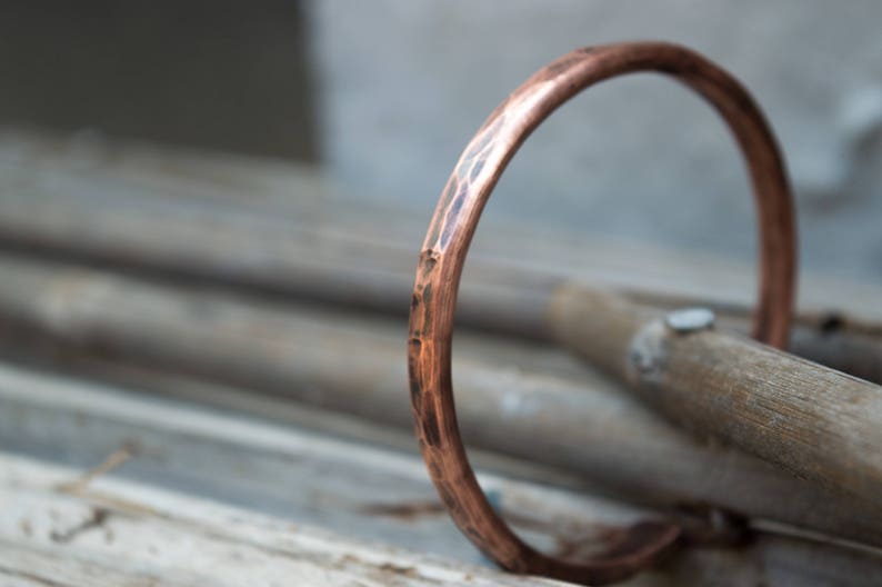 Mens copper bracelet, Cool mens bracelet, Rustic mens bracelet, Chunky copper bracelet, Mens cuff bracelet, Cuff bracelet for men, Handmade image 8