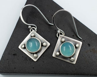 Chalcedony earrings - Sterling silver earrings