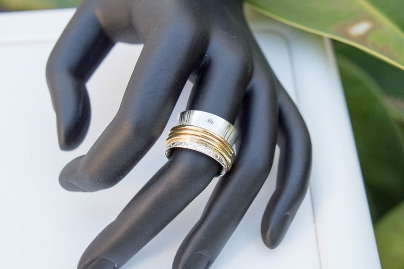 Spinner ring-Spinning ring-Silver spinner ring-Meditation ring-Worry ring-Fidget ring-Gift for her-Band ring-Wide band ring-Sterling silver