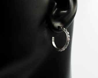 Sterling silver hoop earrings - Handmade silver hoops