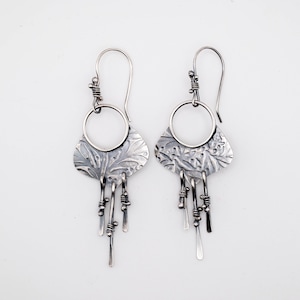 Earrings, Sterling silver dangle earrings, Tribal earrings, Long dangle earrings, Handmade earrings, Boho earrings silver, Bohemian jewelry