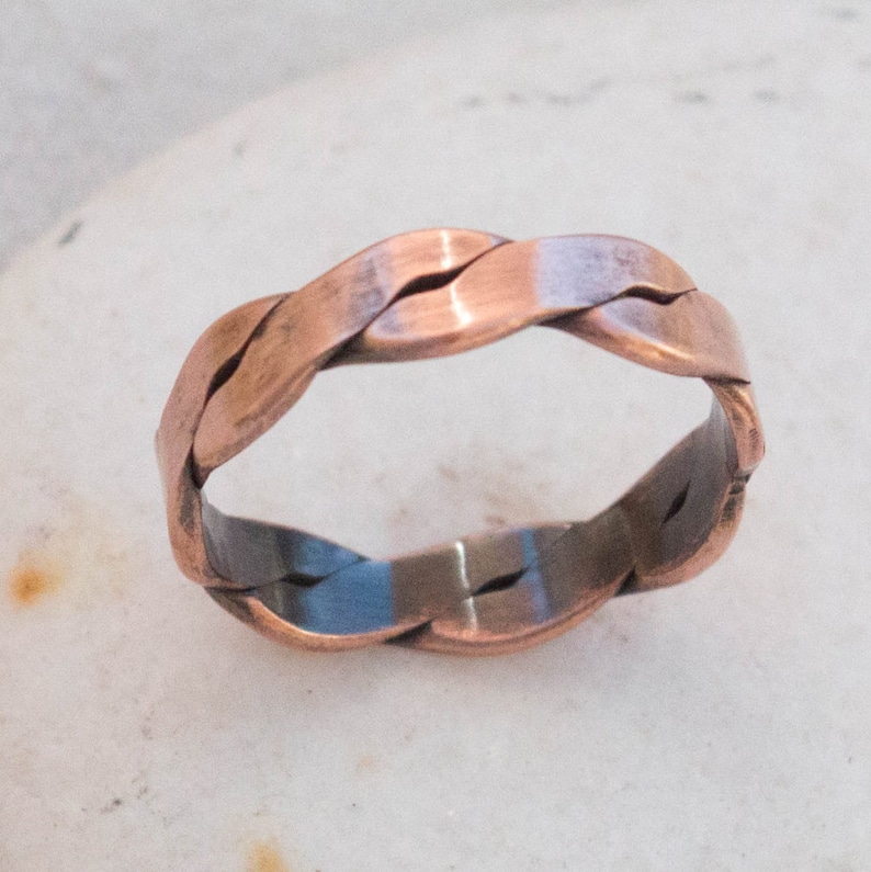 Mens Copper Ring Handmade Twisted Copper Ring Mens Ring Etsy