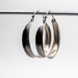 Hoop earrings, Silver hoop earrings, Large hoop earrings, Handmade sterling hoops, Silver hoops, 40mm Hoop earrings, Plain hoops, Handmade