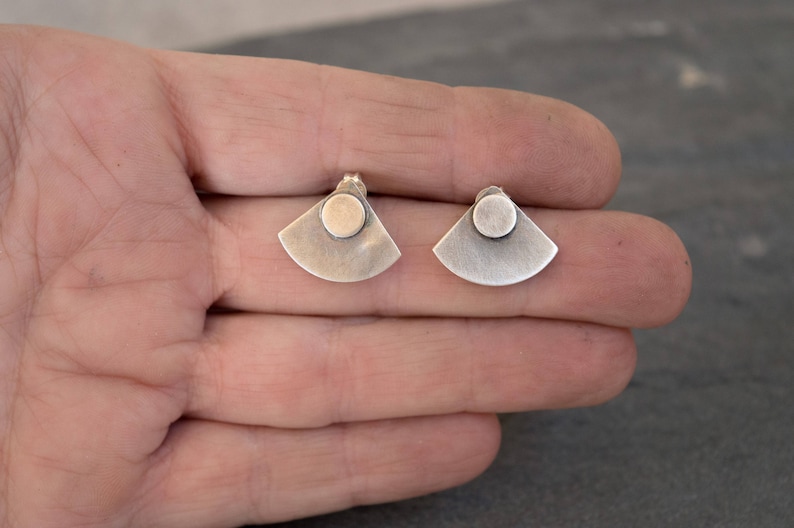 Geometric silver earrings Sterling silver earrings