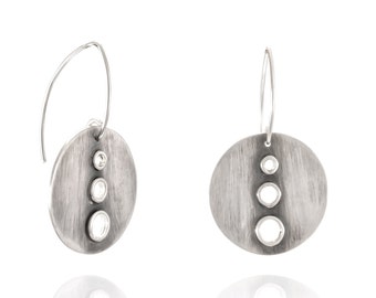 Sterling silver earrings - Circle earrings