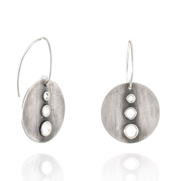 Sterling silver earrings - Circle earrings