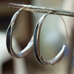 Silver hoop earrings- Sterling silver earrings