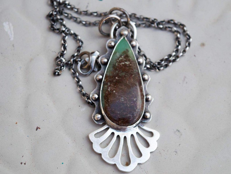 Sterling silver necklace-Gemstone necklace-Artisan necklace-Chrysoprase silver necklace-Contemporary jewelry-Boho necklace-Necklace gemstone