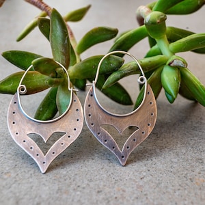 Tribal earrings - Silver Boho earrings - Unique earrings - Silver earrings - Hoop earrings - Handmade earrings - 925 sterling silver - Gifts