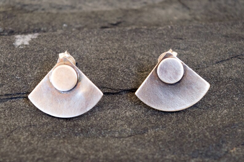 Geometric silver earrings Sterling silver earrings