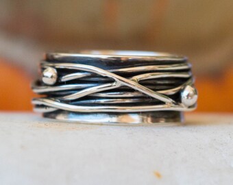 Sterling silver ring - Mens ring -Unisex Thumb ring