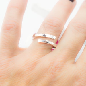 Hammered Sterling Silver Adjustable Ring: Boho Thumb Ring