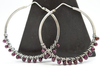 Silver hoop earrings