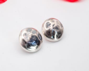 Hamrade örhängen i sterlingsilver med skivor - minimalistisk geometrisk design