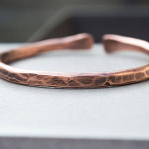 Mens copper bracelet, Cool mens bracelet, Rustic mens bracelet, Chunky copper bracelet, Mens cuff bracelet, Cuff bracelet for men, Handmade image 4
