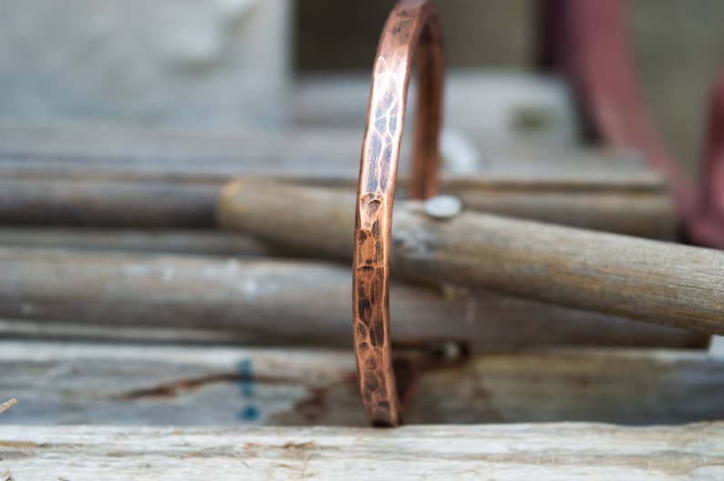 Mens copper bracelet, Cool mens bracelet, Rustic mens bracelet, Chunky copper bracelet, Mens cuff bracelet, Cuff bracelet for men, Handmade image 7