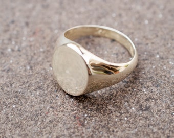 Silver Signet ring - Oval silver ring