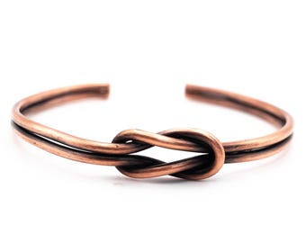Copper Knot Bracelet – Minimal Men's Copper Cuff