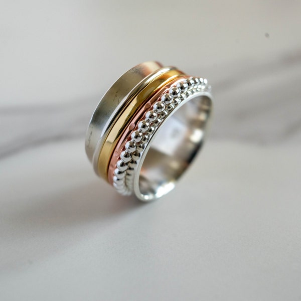 Spinner ring- Mixed metal ring