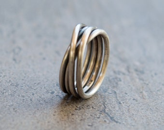 Sterling silver ring - Wrap around ring