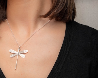 Dragonfly necklace - Sterling silver Dragonfly pendant