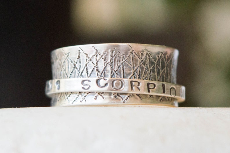 Personalized spinner ring Wide band sterling silver ring Spinner ring