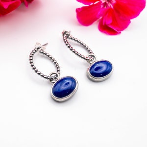Lapis Lazuli earrings, Lapis earrings, sterling silver, Modern earrings, 925 sterling silver, Boho dangle earrings, Interchangeable earrings