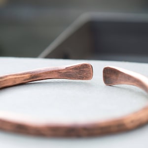 Mens copper bracelet, Cool mens bracelet, Rustic mens bracelet, Chunky copper bracelet, Mens cuff bracelet, Cuff bracelet for men, Handmade image 3