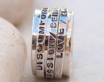 Personalized silver ring - Handmade best friends ring