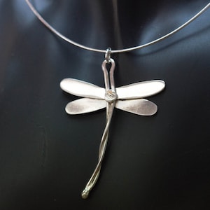 Sterling silver handmade dragonfly necklace