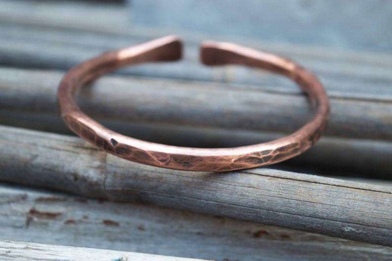 Mens copper bracelet, Cool mens bracelet, Rustic mens bracelet, Chunky copper bracelet, Mens cuff bracelet, Cuff bracelet for men, Handmade image 1