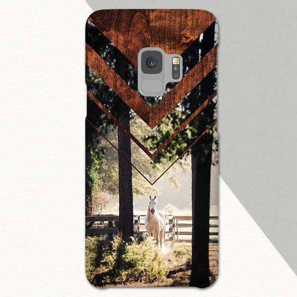 Geometric Wood Samsung Galaxy S9 Phone Case, Galaxy S9 Case, S9 Plus, Horse Galaxy S8 Case, S8 Plus, Case for Samsung Galaxy S7, Galaxy Note