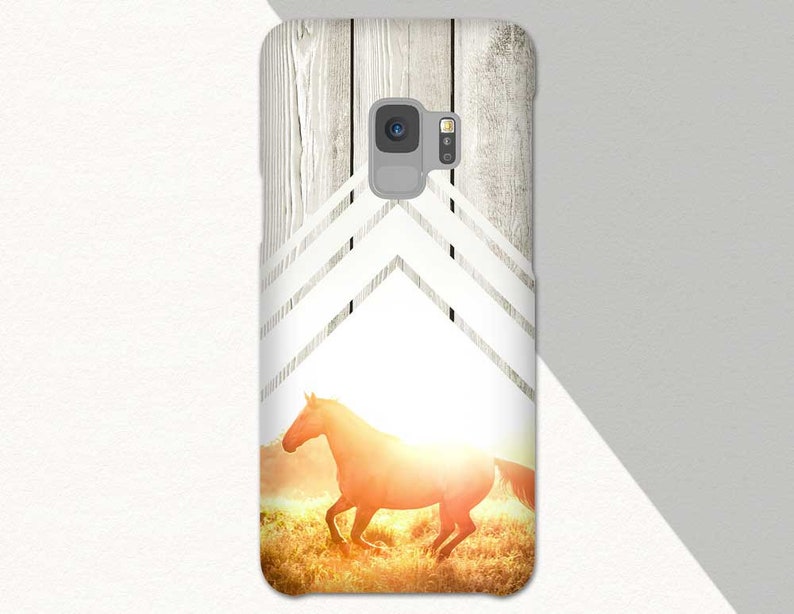 Geometric Wood iPhone 8 Case Horse, Gift for Equestrian, iPhone X Phone
