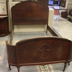 Rare Antique Antler s Hotel Bed Headboard Footboard on Wheels Plus