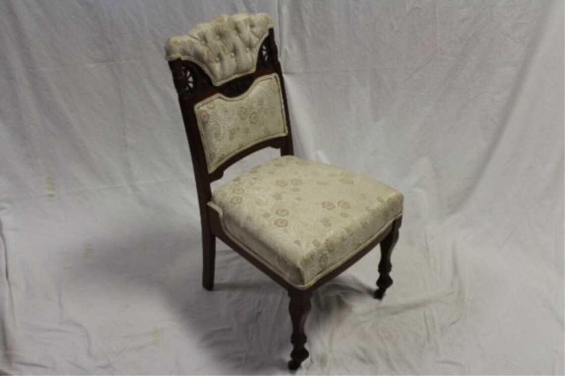 Antique Hallway Entryway Dining Chair Wood & Fabric on Front Etsy Ireland