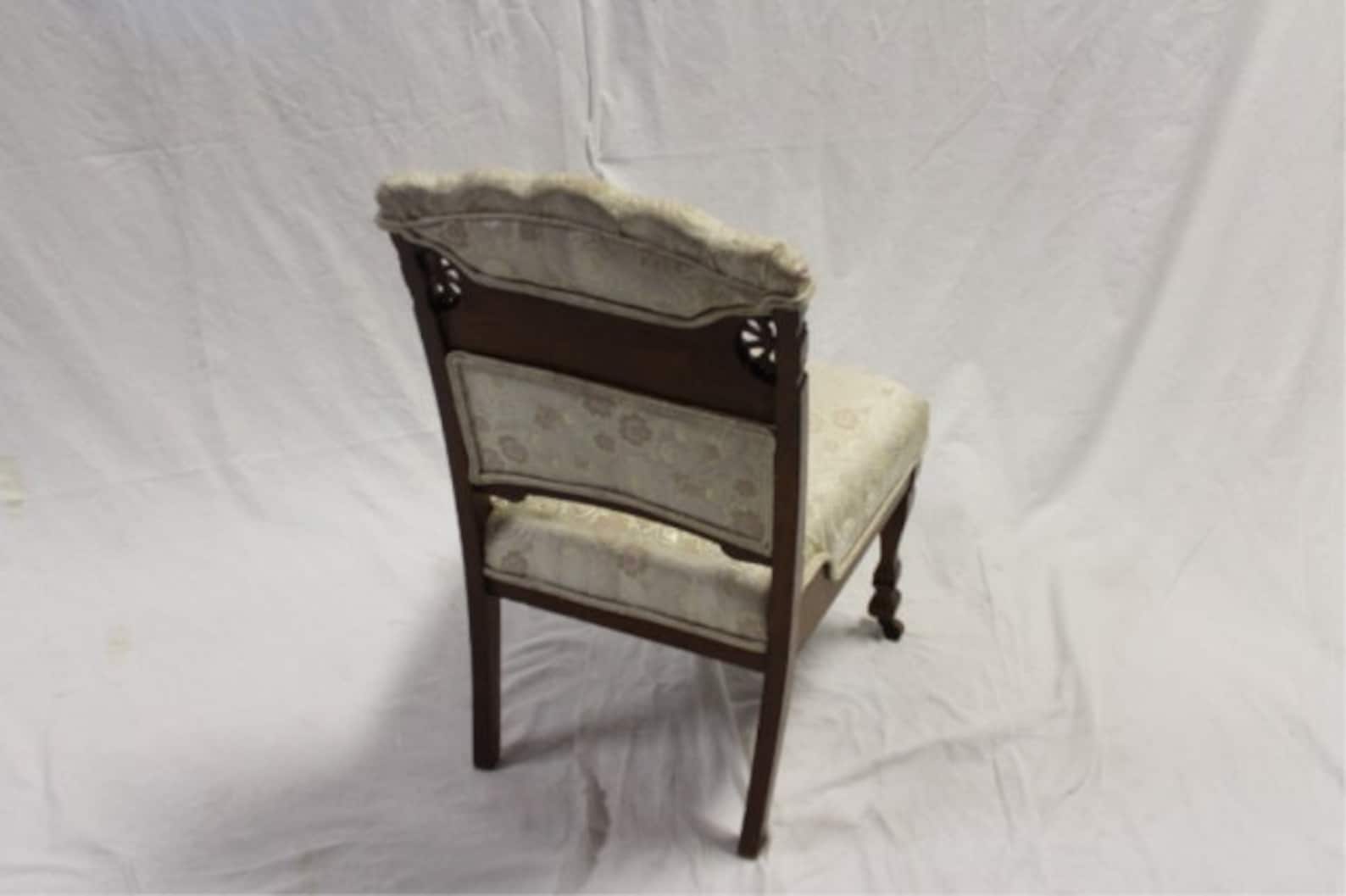 Antique Hallway Entryway Dining Chair Wood & Fabric on Front Etsy Ireland